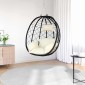 vidaXL Κρεμαστή καρέκλα αυγό Κρεμ λευκό 91.5 x 60 x 110 εκ.