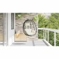 vidaXL Κρεμαστή καρέκλα αυγό Κρεμ λευκό 91.5 x 60 x 110 εκ.