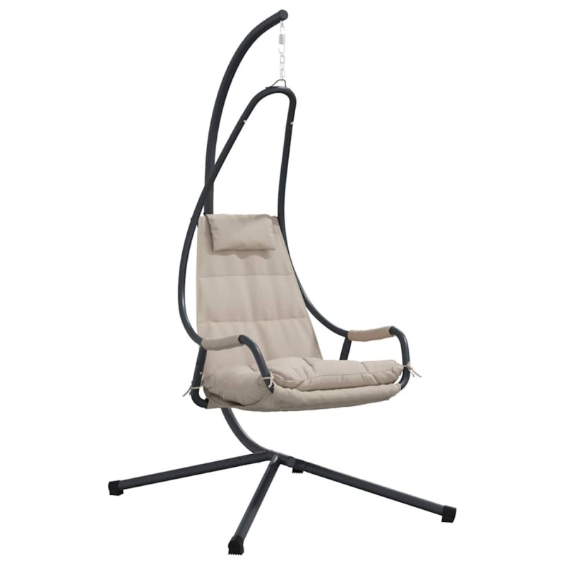 vidaXL Κρεμαστή καρέκλα αυγό Taupe 94 x 107 x 196.5 εκ. Ατσάλι