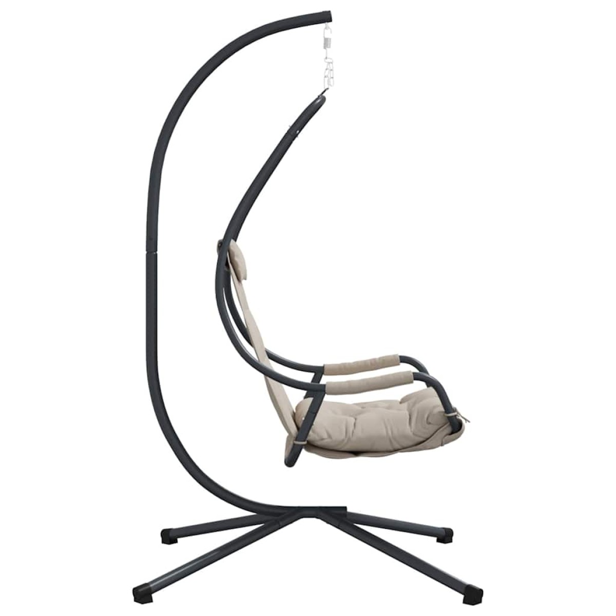 vidaXL Κρεμαστή καρέκλα αυγό Taupe 94 x 107 x 196.5 εκ. Ατσάλι