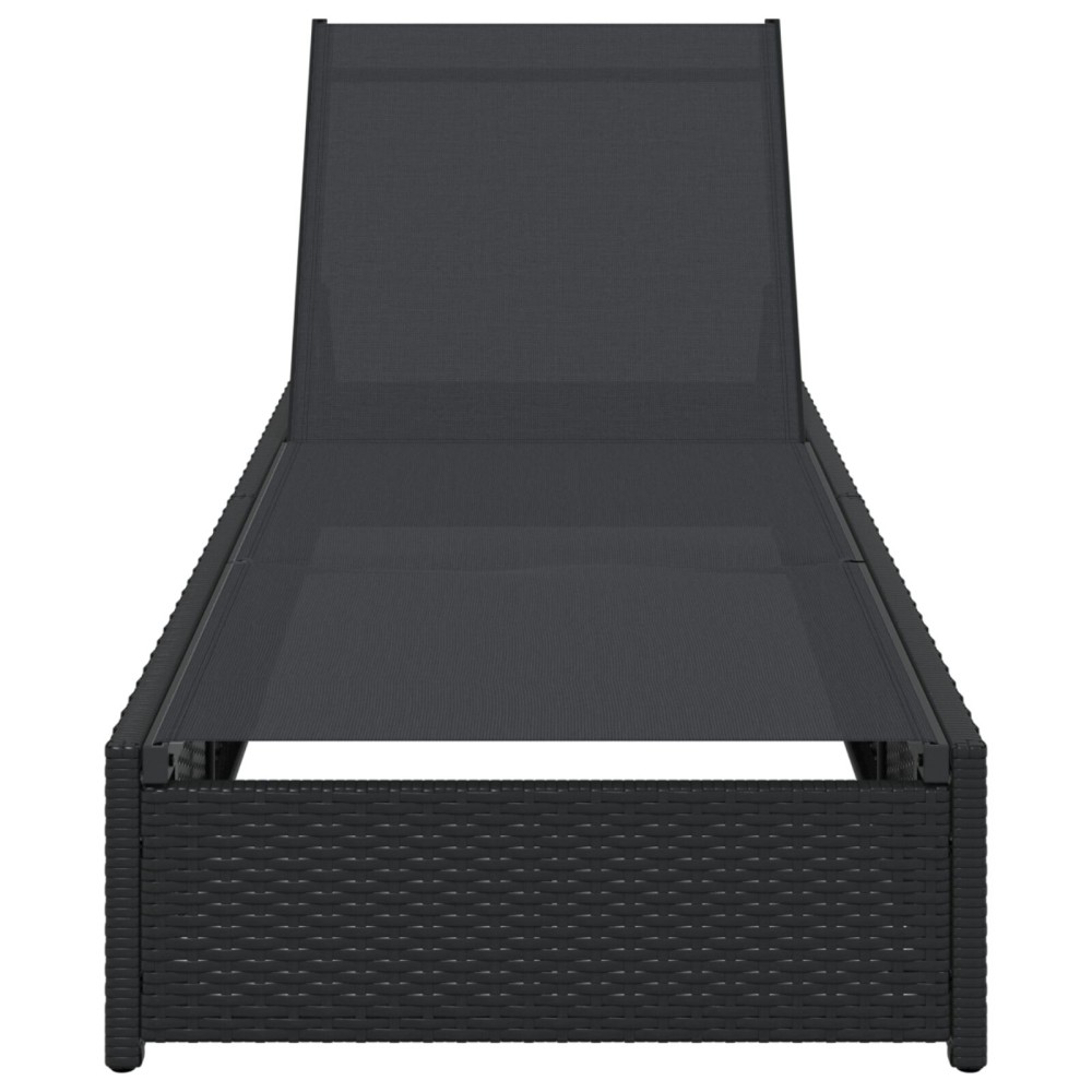 vidaXL Ξαπλώστρα Μαύρη 60x200x27 εκ Ρατάν