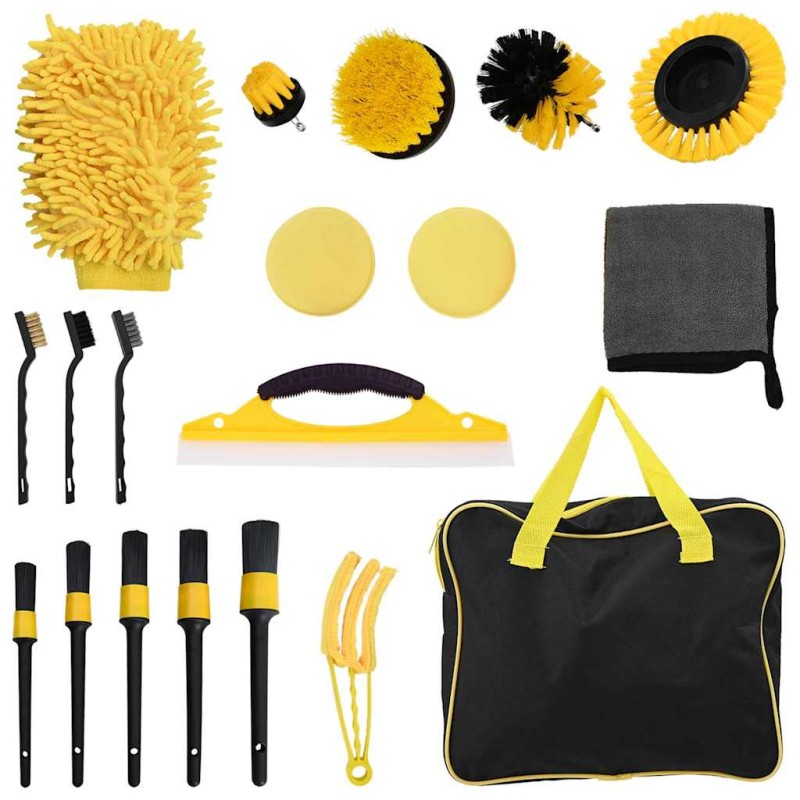 vidaXL Σετ Βούρτσας Αυτοκινήτου Πολύχρωμο συνθετικό ρατάν