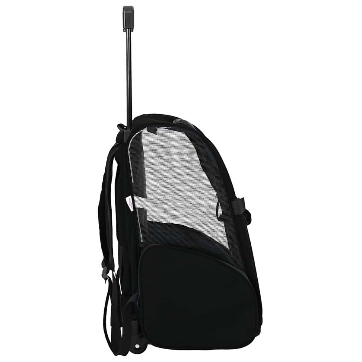 vidaXL Καρότσι Κατοικίδιων 3 σε 1 Μαύρο Ύφασμα Oxford 48x32x(57-106) εκ.