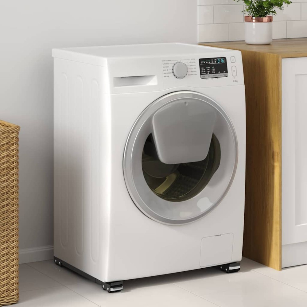 vidaXL Βάση πλυντηρίου ρούχων 2 pcs Μαύρο 72 x 5 x 4,5 εκ.