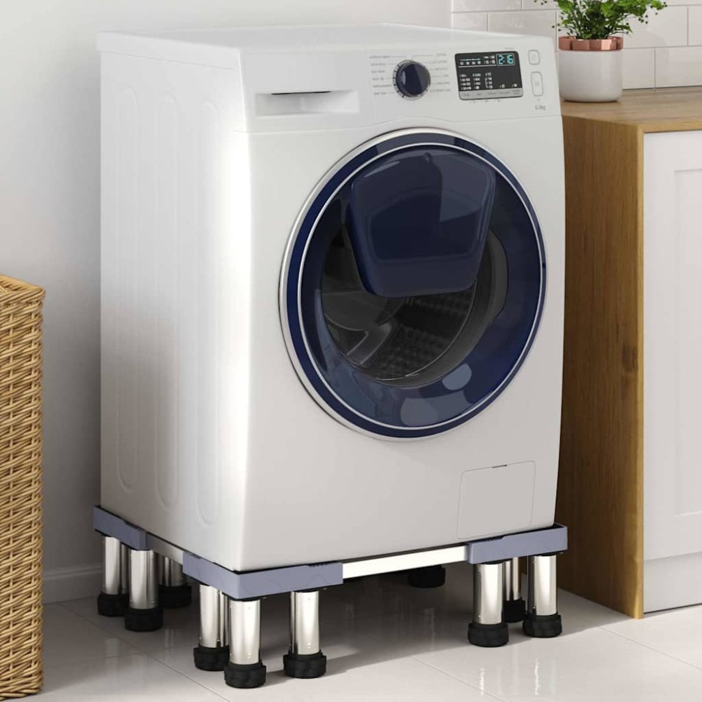 vidaXL Βάση πλυντηρίου ρούχων Γκρι 67 x 67 x 21,5 εκ Ανοξείδωτο ατσάλι