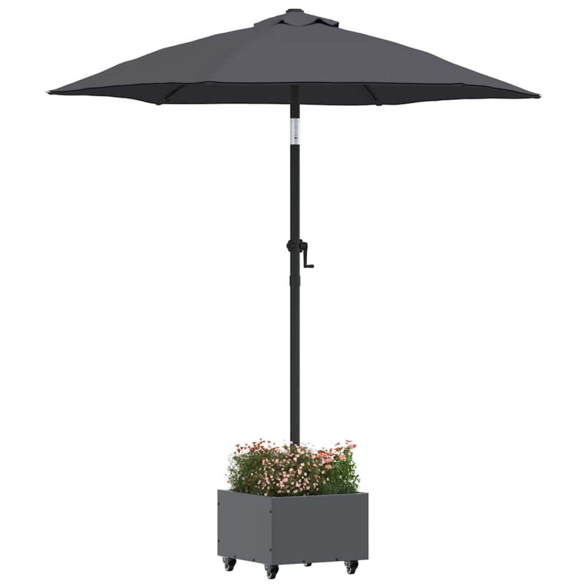 vidaXL Βάση Παρασόλ με Γλάστρα Ανθρακί 45 x 45 x 45 cm Ατσάλι