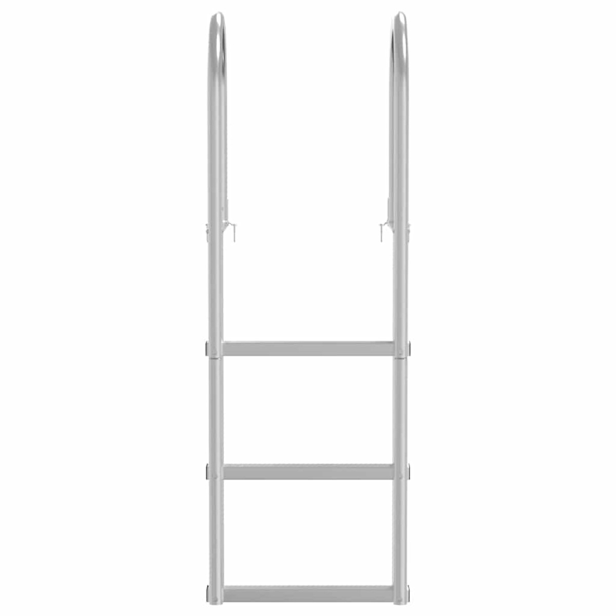 vidaXL 3-Βήμα Σκάλα για Μώλο Ασημί 45 x 11,5 x 134 εκ Αλουμίνιο