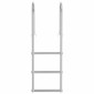 vidaXL 3-Βήμα Σκάλα για Μώλο Ασημί 45 x 11,5 x 134 εκ Αλουμίνιο
