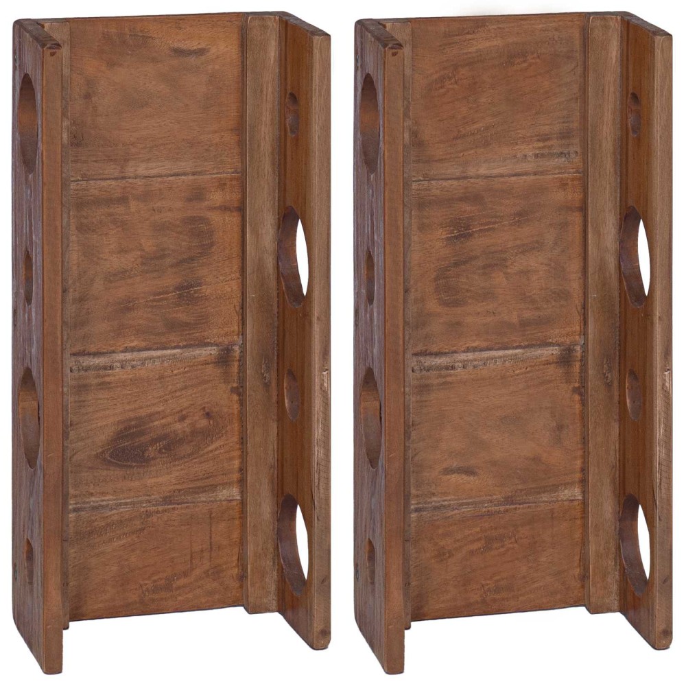 vidaXL Ράφι Καφέ 24 x 13 x 54 εκ Στερεό ξύλο Μαόνι