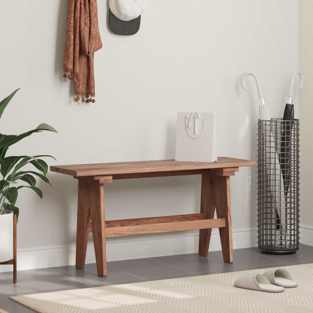 vidaXL παγκάκι Φυσικό 100 x 30 x 51 εκ Μασίφ ανακυκλωμένο ξύλο