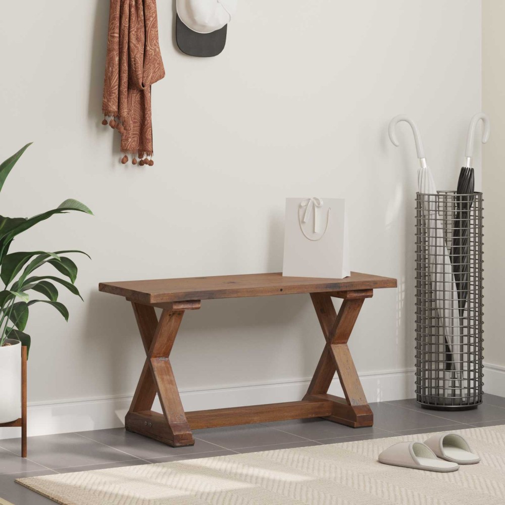 vidaXL παγκάκι Φυσικό 85 x 35 x 46 εκ. Μασίφ ανακυκλωμένο ξύλο