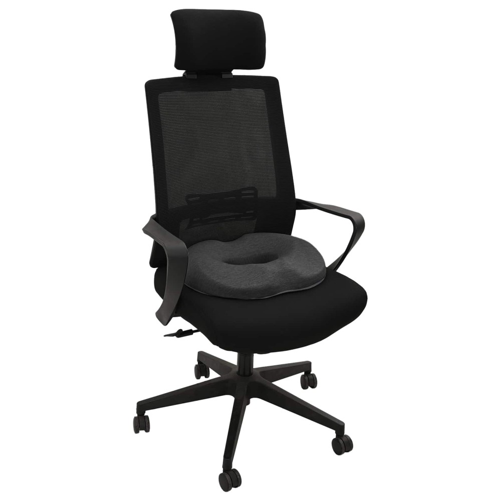 vidaXL Μαξιλάρι με μαξιλάρι Σκούρο Γκρι 42 x 37 x 8 εκ Βαμβάκι