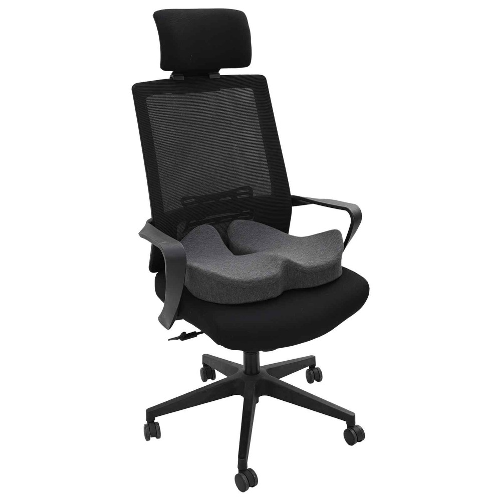 vidaXL Μαξιλάρι με μαξιλάρι Σκούρο Γκρι 50 x 43 x 10 εκ Βαμβάκι