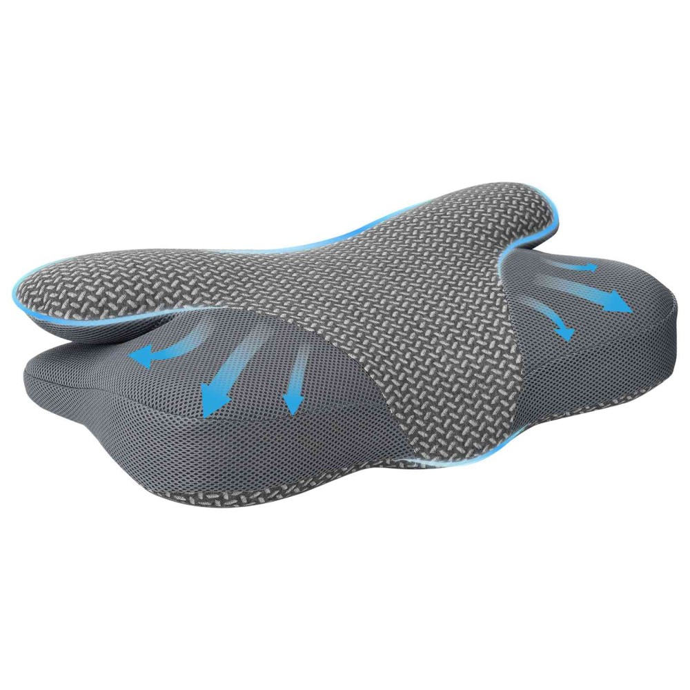 vidaXL Μαξιλάρι με μαξιλάρι Γκρι 59 x 38 x 14 εκ Πολυεστέρας