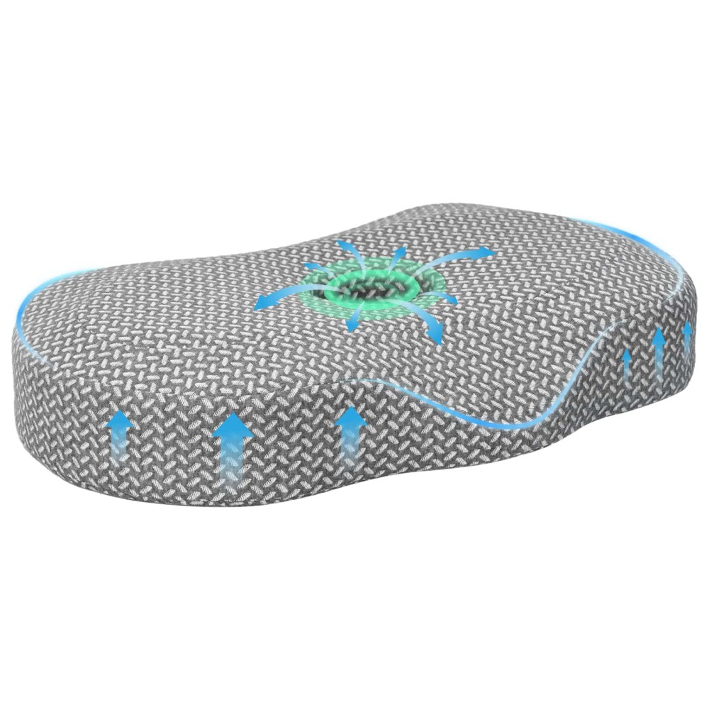 vidaXL Μαξιλάρι με μαξιλάρι Γκρι 55 x 36 x 10 εκ. Πολυεστέρας