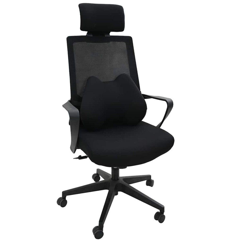 vidaXL Μαξιλάρι με μαξιλάρι Μαύρο 42 x 32 x 14 εκ. Πολυεστέρας