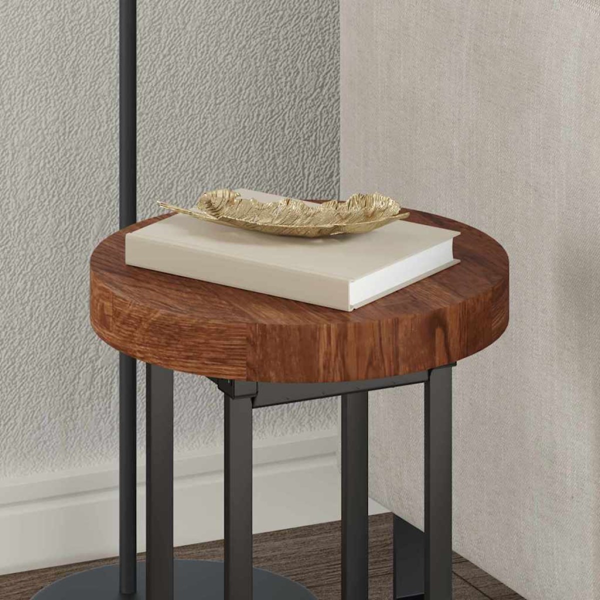 vidaXL Καπάκι τραπεζιού Σκούρο Καφέ Ø 30 x 4 cm Στερεό Ξύλο Δρυός