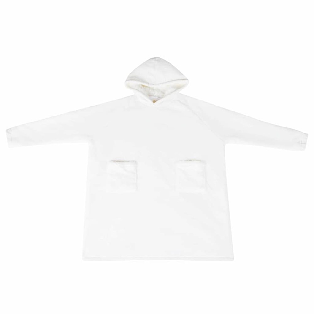 vidaXL Φούτερ-κουβέρτα Λευκό M Φλις και Φλανέλ