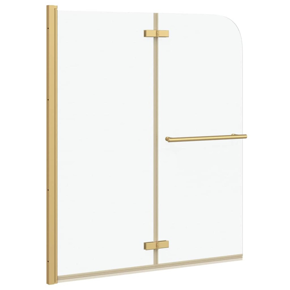 vidaXL Καλυμμα Ντους Χρυσό 120 x 140 cm ESG Γυαλί και Αλουμίνιο