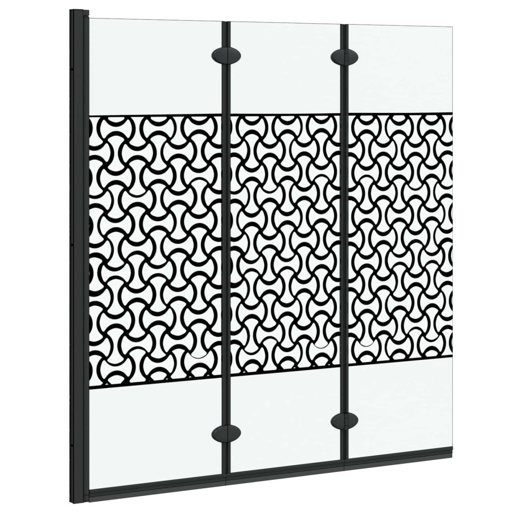 vidaXL Καλυμμα Ντους Μαύρο και Διαφανές 130 x 130 cm σκληρυμένο γυαλί