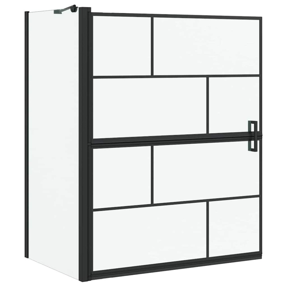 vidaXL Οθόνη ντους μπάνιου Μαύρο και Διαφανές 116 x 68 x 128 εκ.