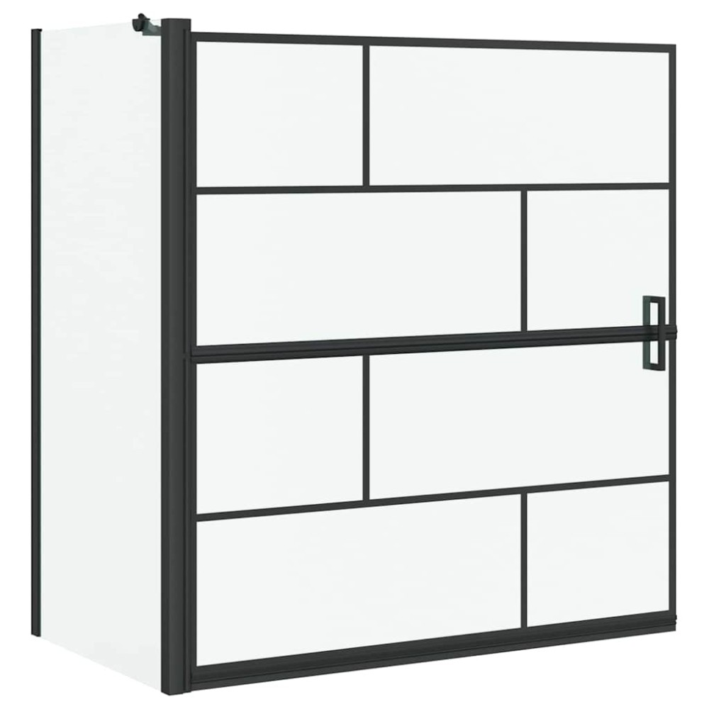 vidaXL Οθόνη ντους μπάνιου Μαύρο και Διαφανές 116 x 68 x 128 εκ.