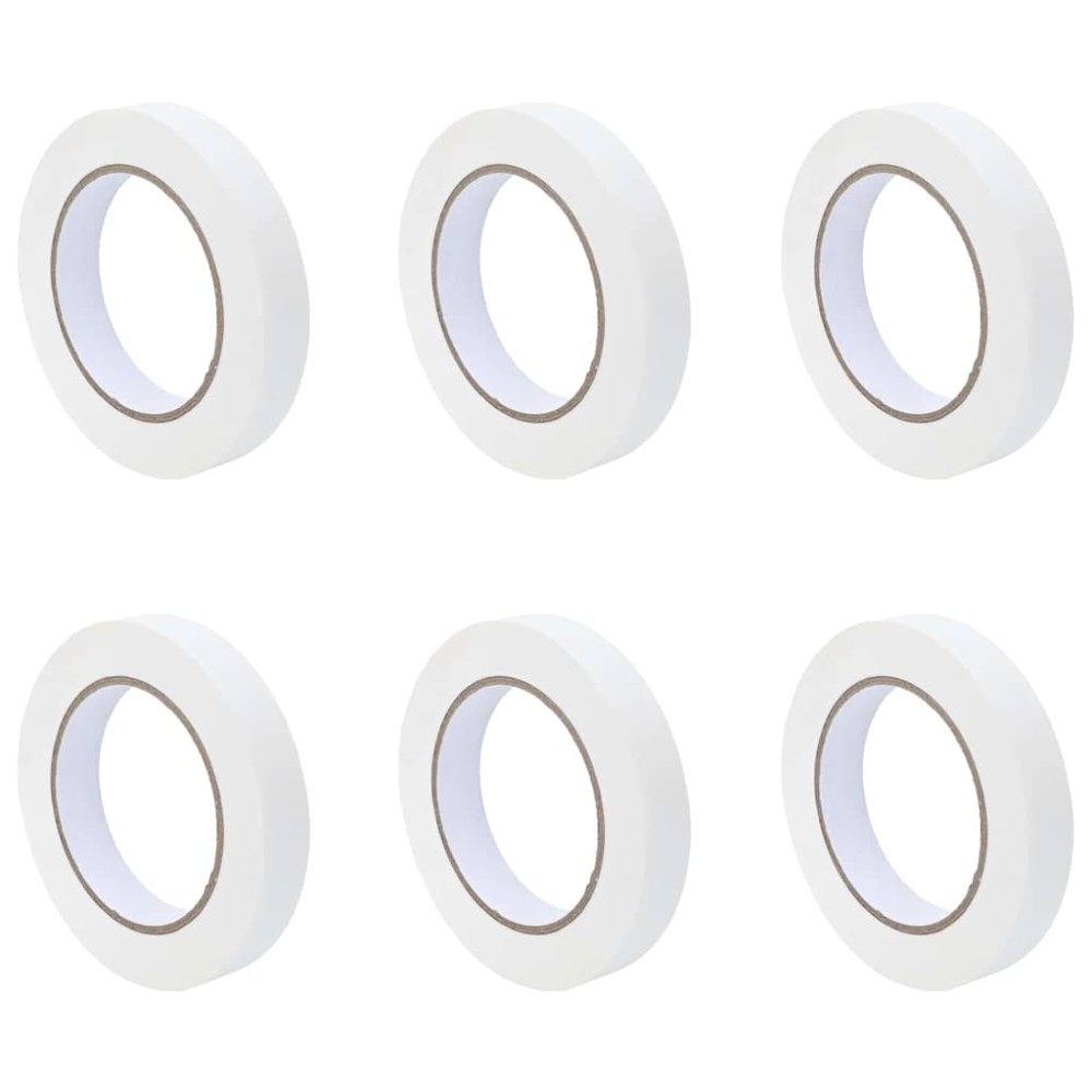 vidaXL Ταινίες Μάσκας για Ζωγράφους 6 pcs Λευκό 19mm x 50m Χαρτί