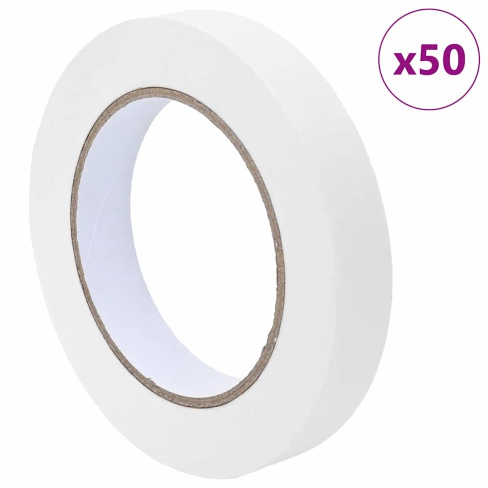 vidaXL Ταινίες Μάσκας για Ζωγράφους 50 pcs Λευκό 19mm x 50m Χαρτί