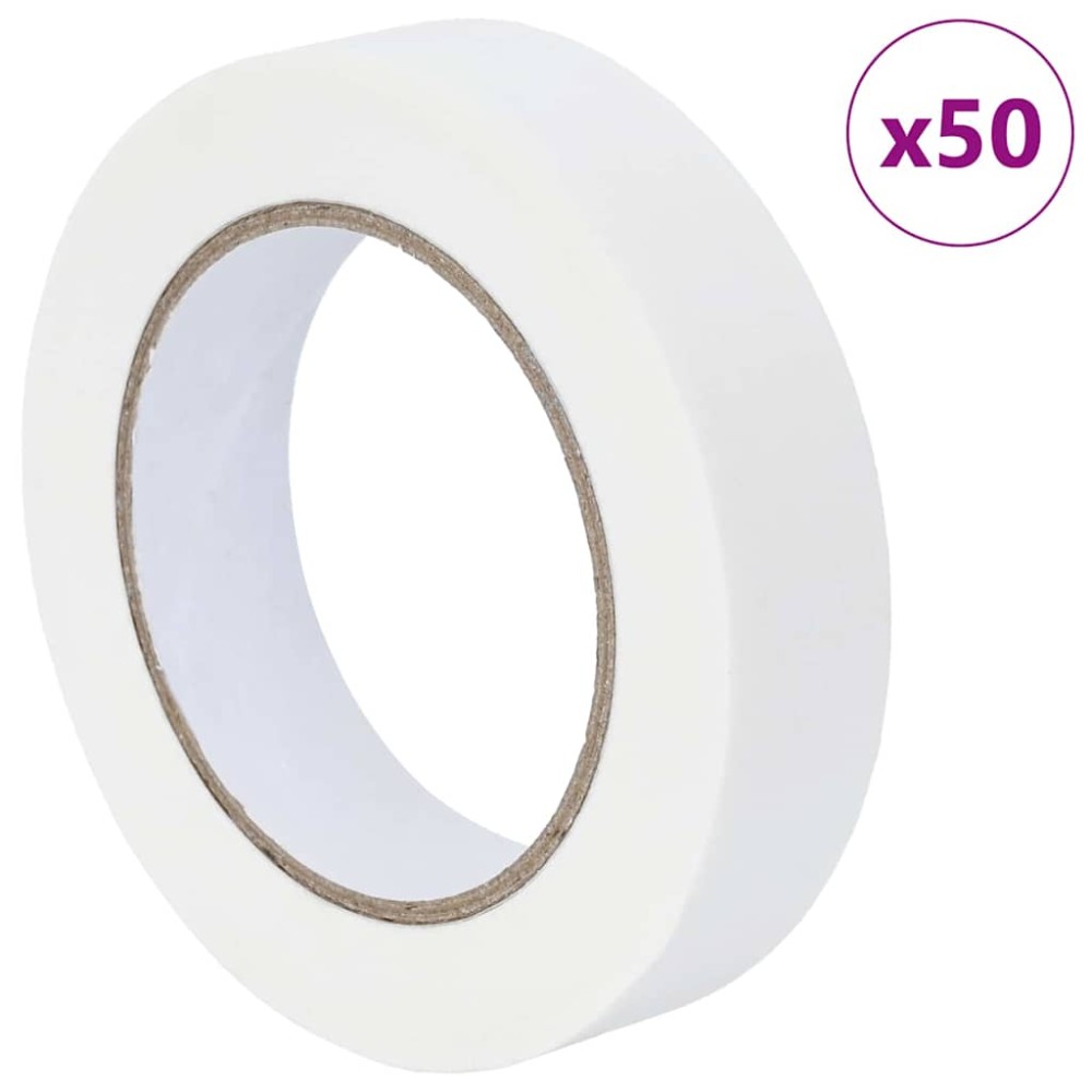 vidaXL Ταινίες Μάσκας για Ζωγράφους 50 pcs Λευκό 25mm x 50m Χαρτί