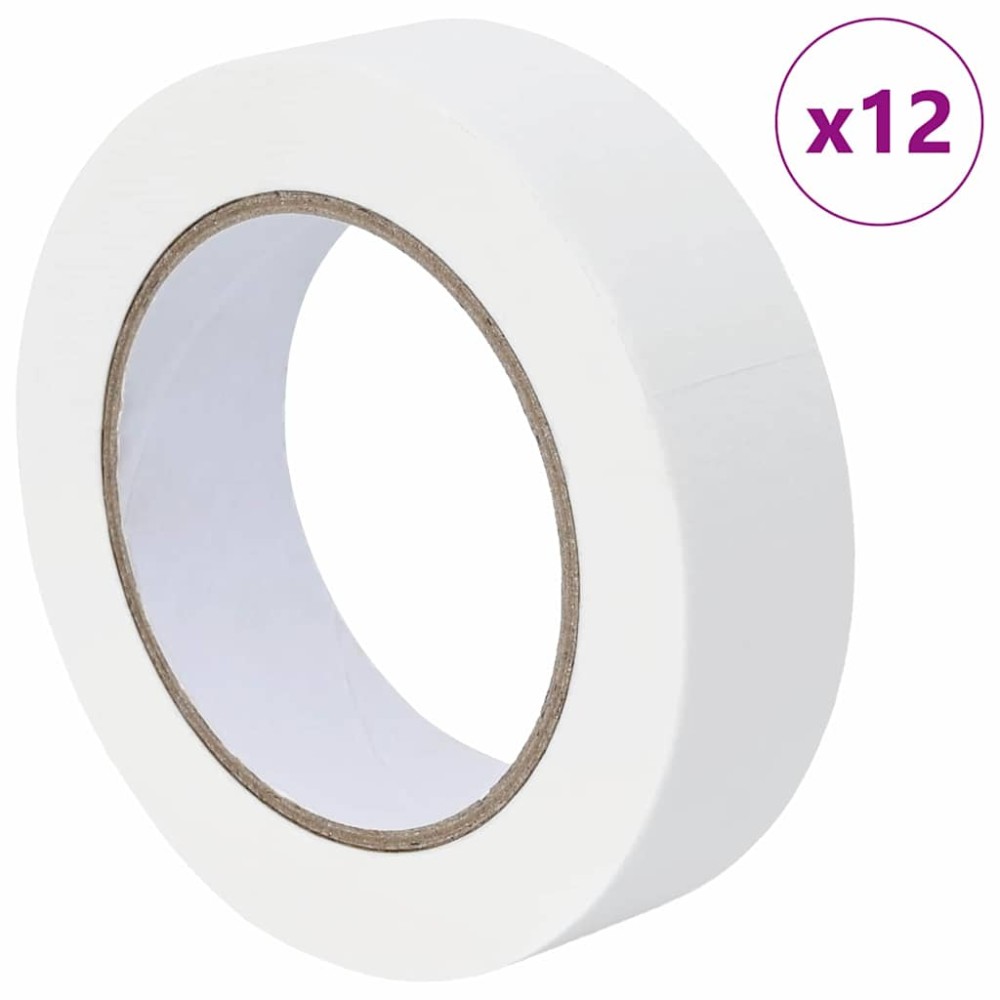 vidaXL Ταινίες Μάσκας για Ζωγράφους 12 pcs Λευκό 30mm x 50m Χαρτί