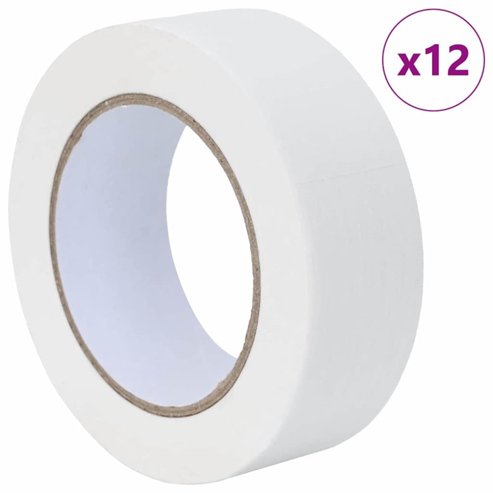 vidaXL Ταινίες Μάσκας για Ζωγράφους 12 pcs Λευκό 38mm x 50m Χαρτί