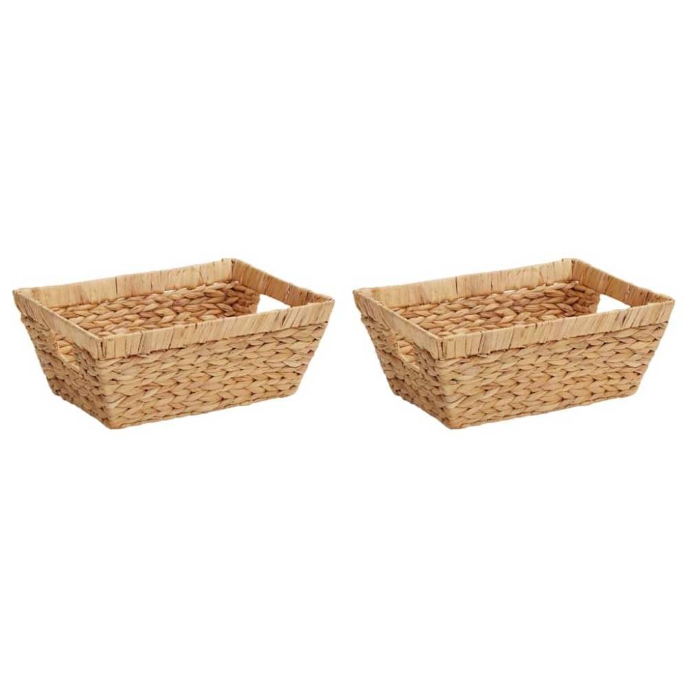 vidaXL Καλάθια Αποθήκευσης 2 pcs Φυσικό 38 x 28 x 15 εκ Υάκινθος νερού