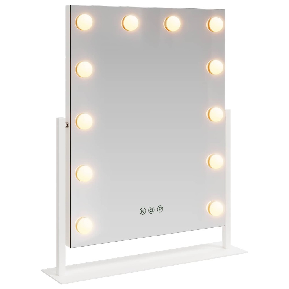 vidaXL Καθρέφτης Vanity LED Λευκός 44 x 10 x 53 εκ Γυαλί και Χάλυβας