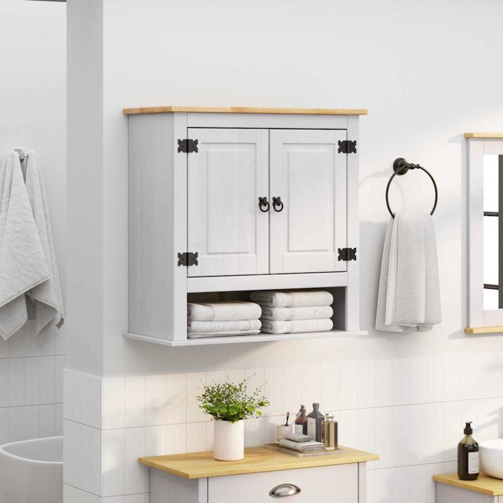 vidaXL Κρεμαστό ντουλάπι με αποθήκευση Corona Λευκό 70 x 33 x 71,5 εκ.