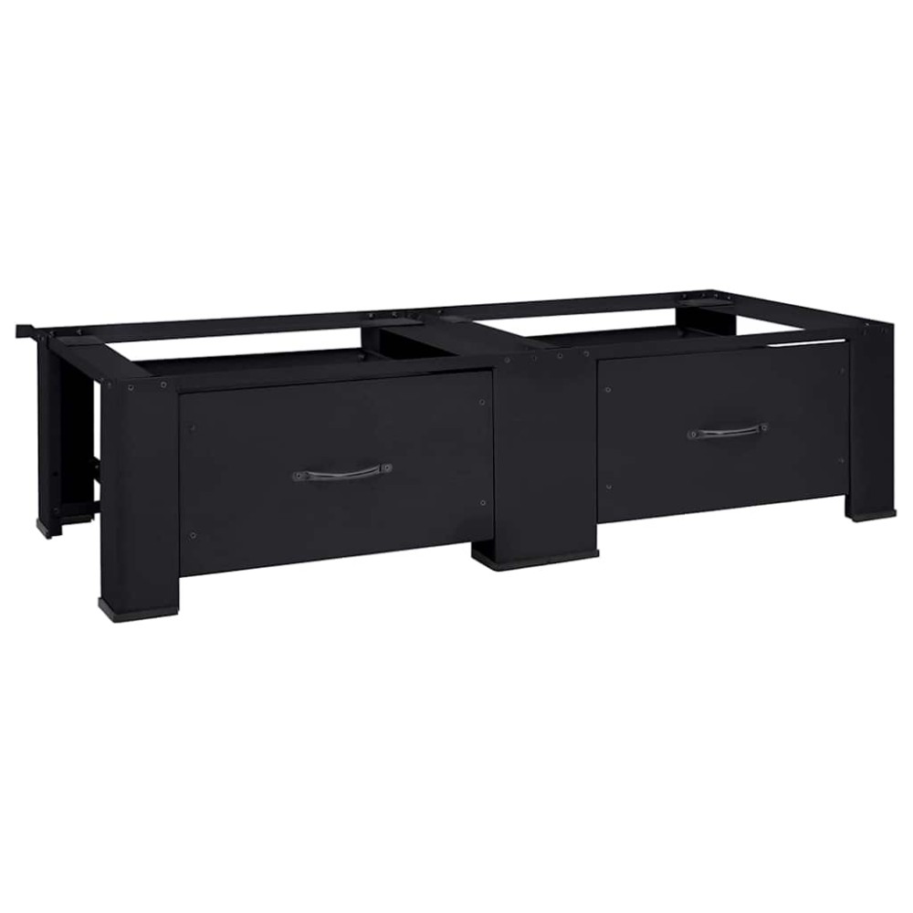 vidaXL Βάση Πλυντηρίου Ρούχων 2 pcs Μαύρο 127 x 54,5 x 32,5 εκ Ατσάλι