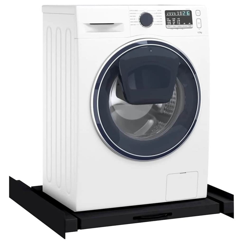 vidaXL Ράφι Ενδιάμεσης Τοποθέτησης Πλυντηρίου Ρούχων Μαύρο Ατσάλι