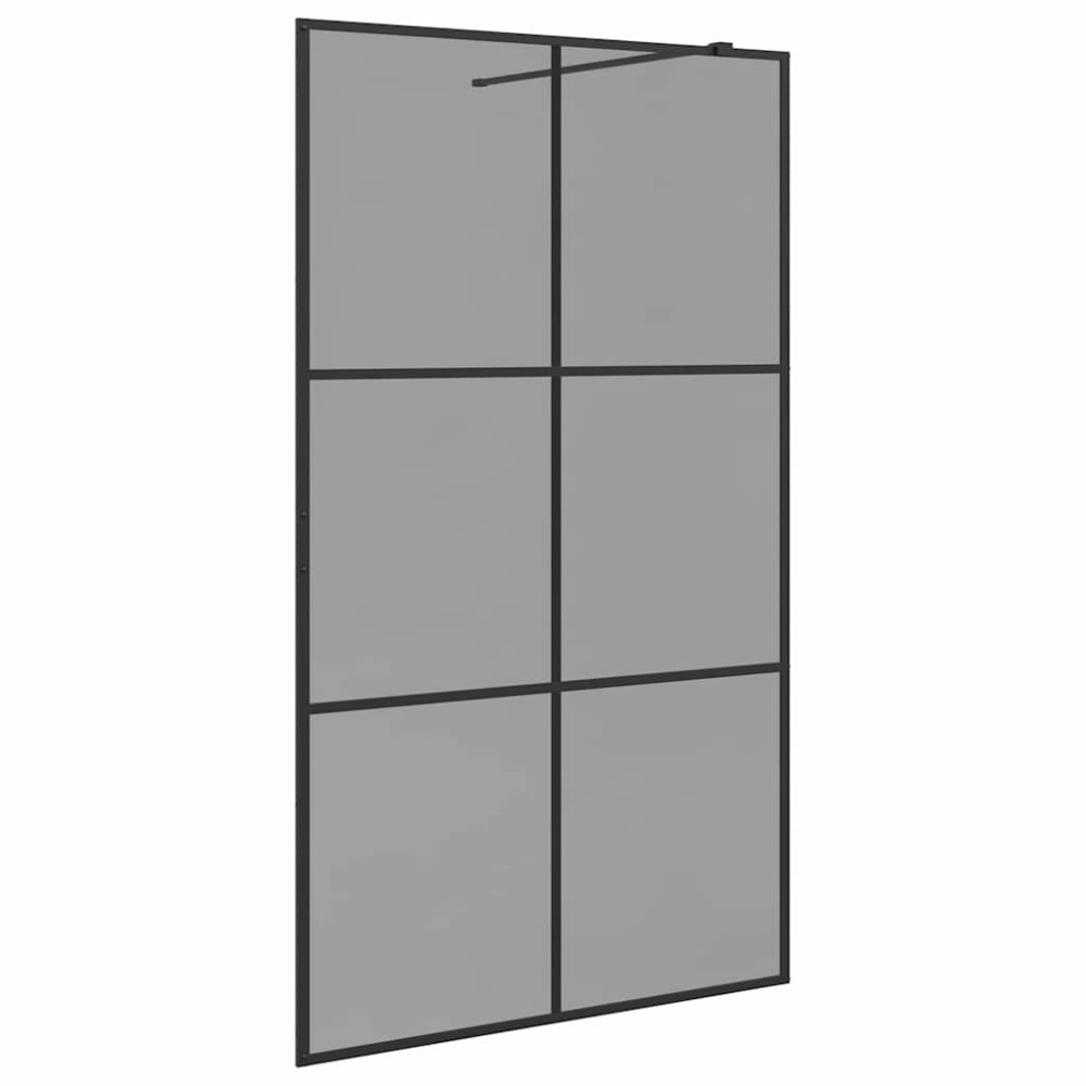 vidaXL Τοίχος Ντους Walk-in Μαύρο 115 x 195 cm σκληρυμένο γυαλί