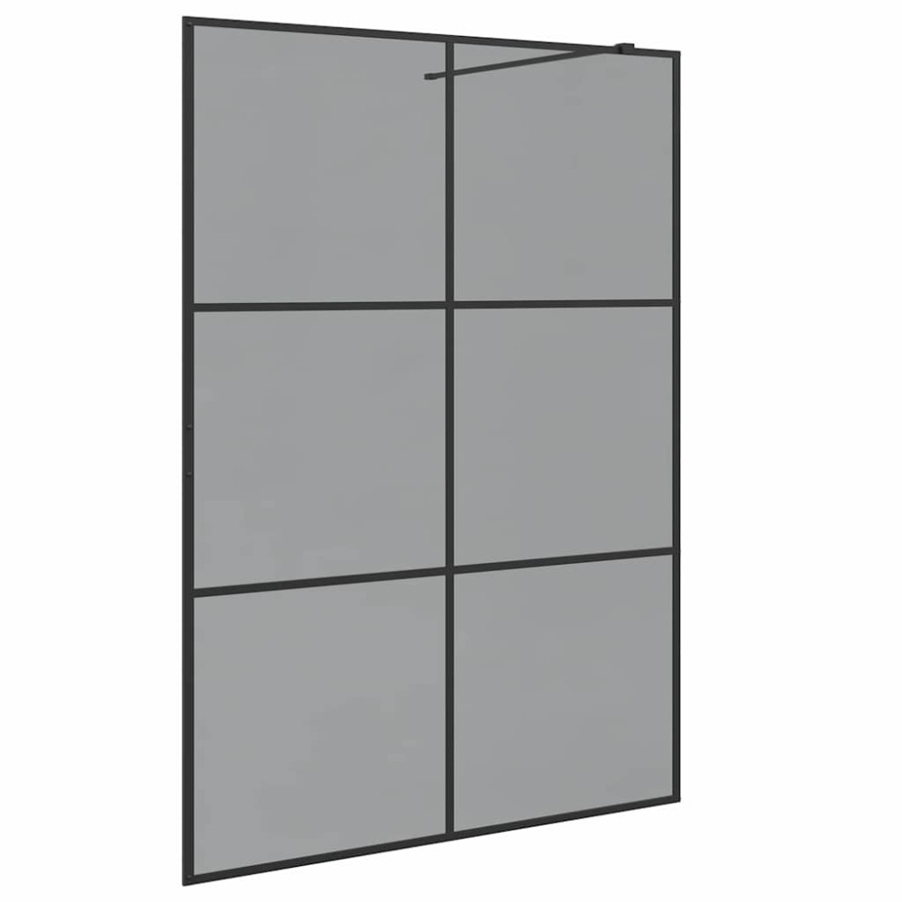 vidaXL Τοίχος Ντους Walk-in Μαύρο 140 x 195 cm σκληρυμένο γυαλί