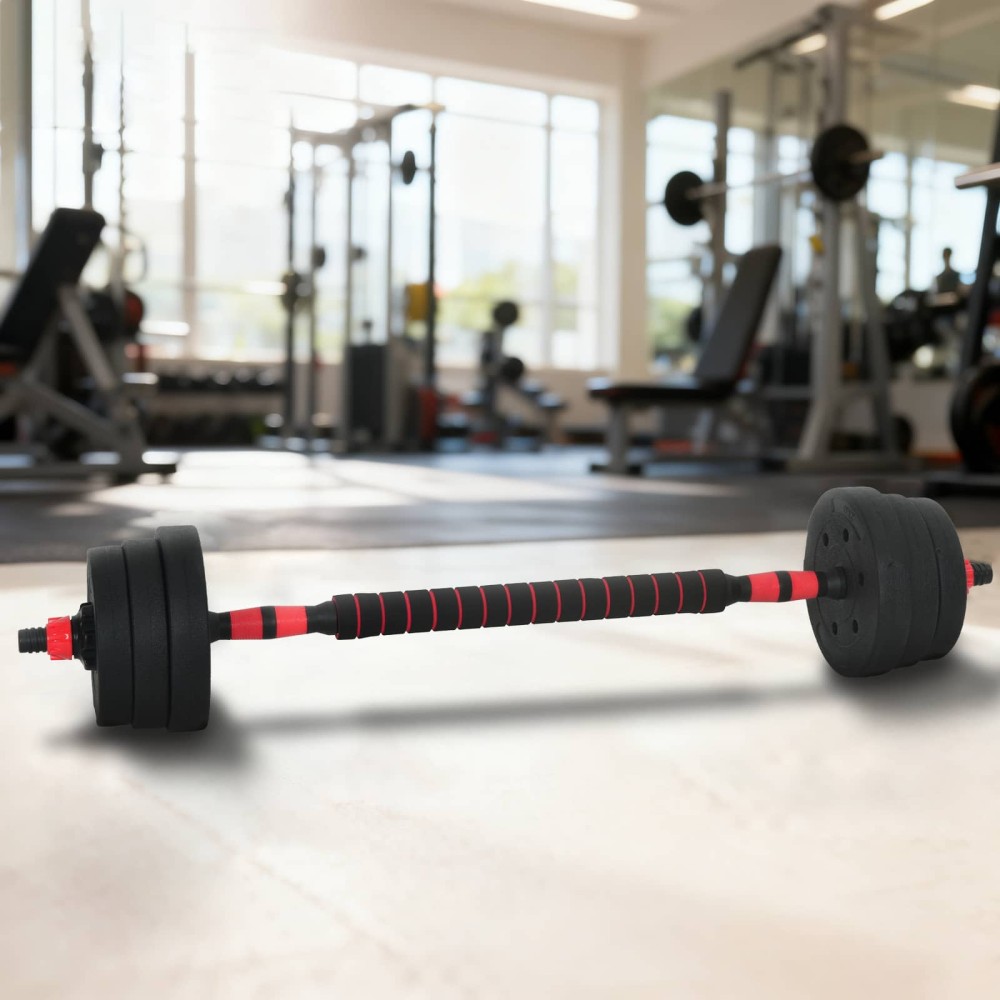 vidaXL Σετ Αλτήρων & Μπάρας 2 σε 1 20kg 20κιλά Μαύρο και Κόκκινο