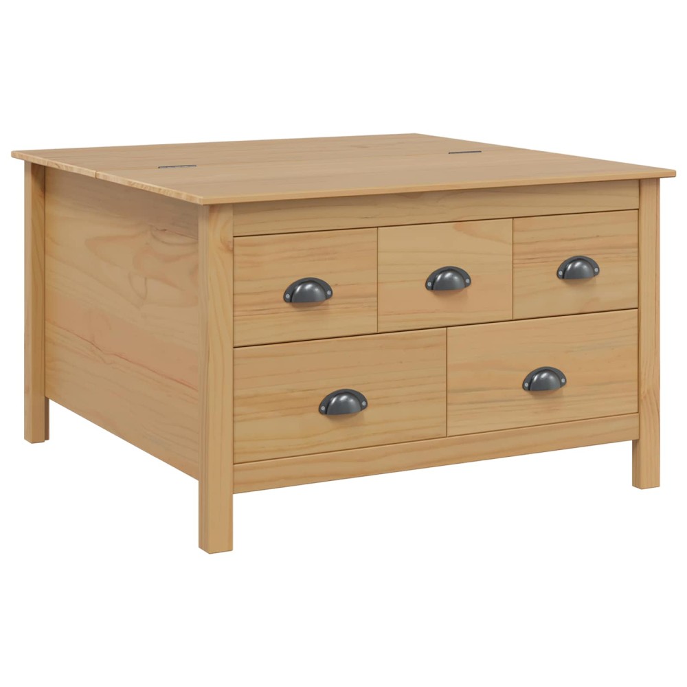 vidaXL Τραπεζάκι σαλονιού με συρτάρι Μέλι Καφέ 79.5 x 79.5 x 49 εκ.