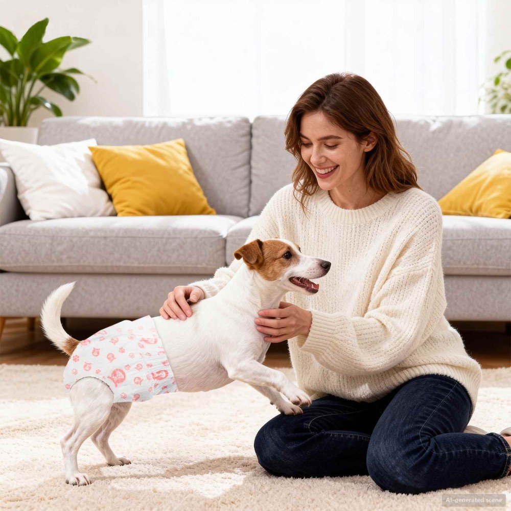 vidaXL Μίας χρήσης πάνα σκύλου θηλυκή 30 pcs Λευκός S