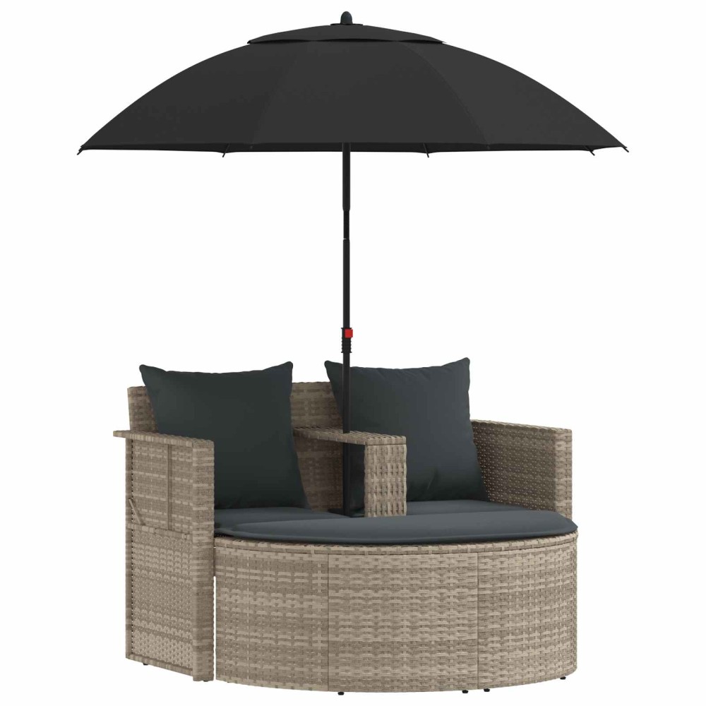 vidaXL Καναπές Κήπου με μαξιλάρι 8 pcs Ανοιχτό Γκρι και Σκούρο Γκρι