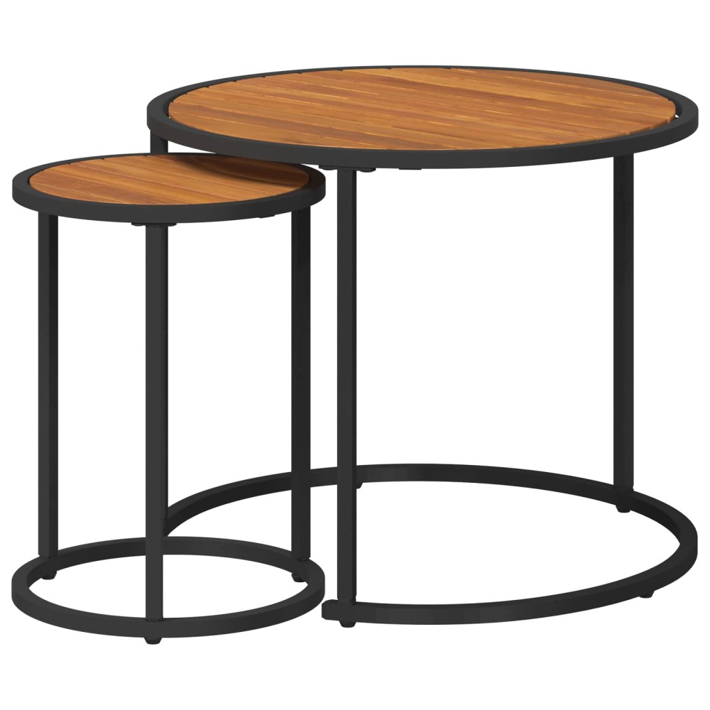 vidaXL Σετ Τραπεζιού Για Καφέ 2 pcs Στερεό Ξύλο Ακακίας