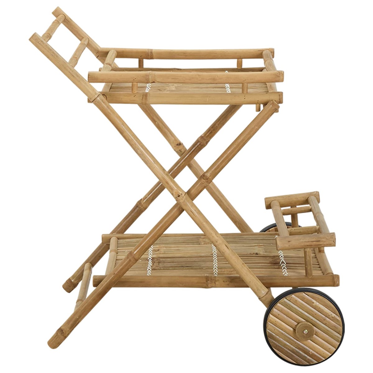 vidaXL Τρόλεϊ τσαγιού με ρόδες Φυσικό 79 x 67.5 x 84 εκ. Μπαμπού