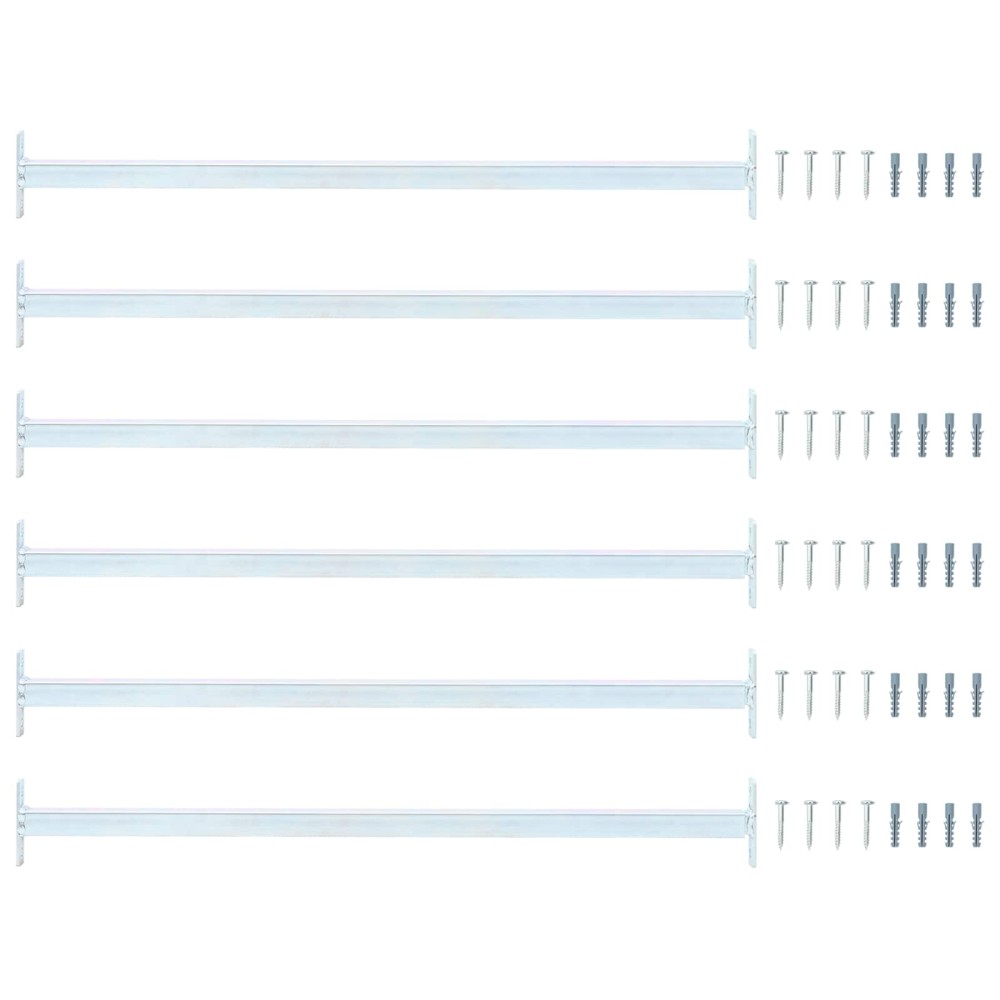 vidaXL Ρυθμιζόμενη Μπάρα Ασφαλείας Παραθύρου 6 pcs Ασημί Ατσάλι