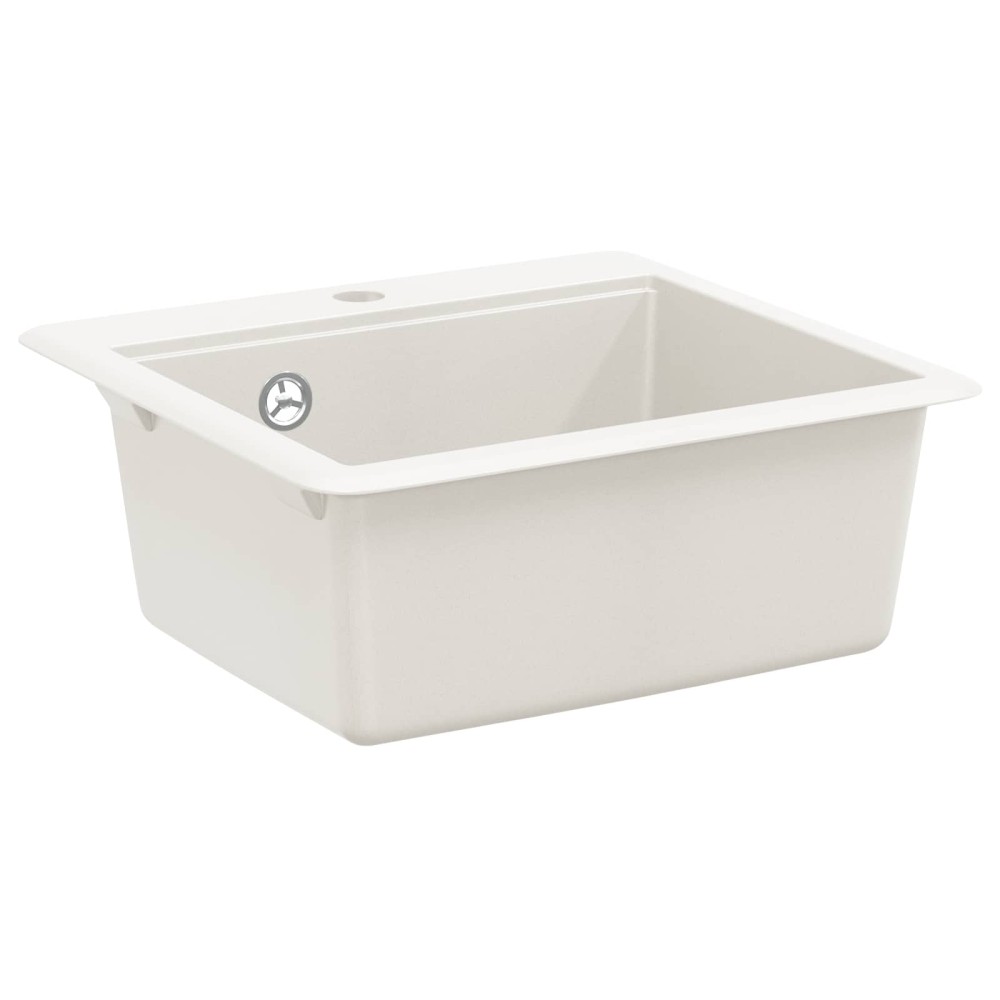 vidaXL Σιντρινο Λευκό 470 x 440 mm Γρανίτης