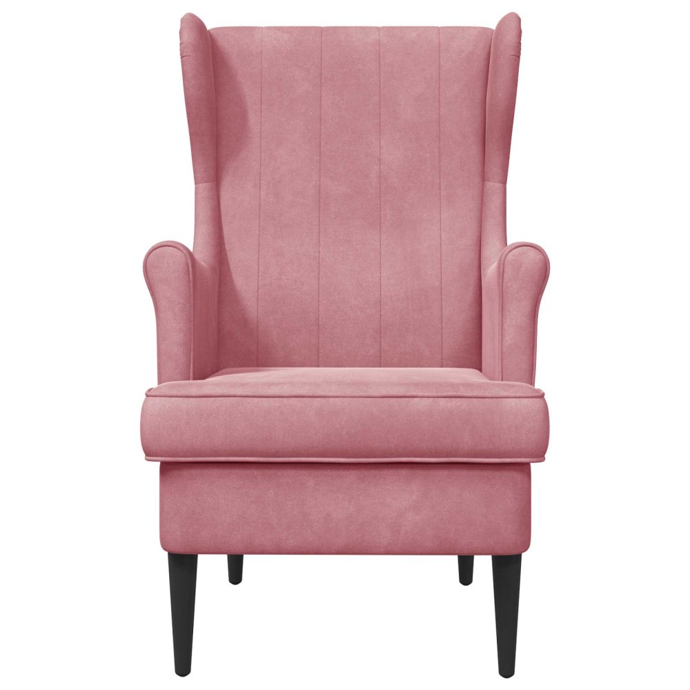 vidaXL Πολυθρόνα Ροζ Βελούδο