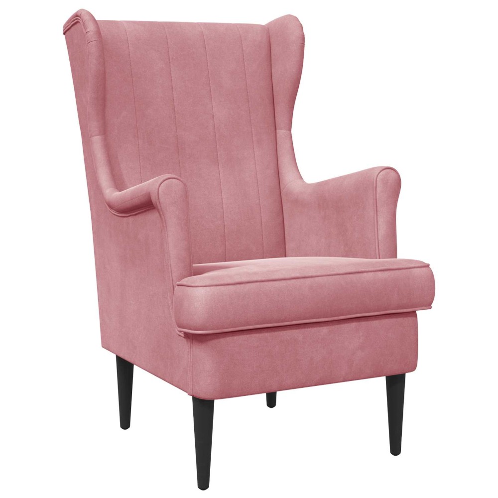 vidaXL Πολυθρόνα Ροζ Βελούδο