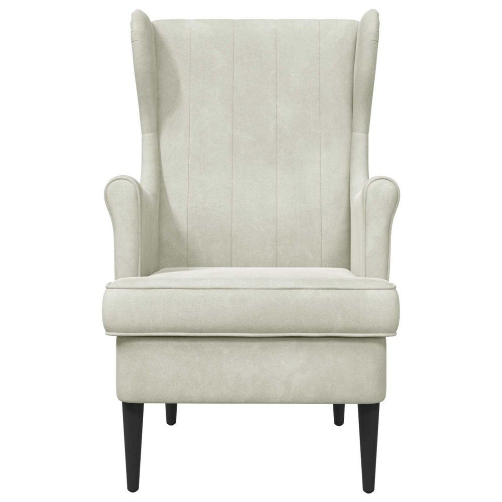 vidaXL Πολυθρόνα Κρεμ Βελούδο