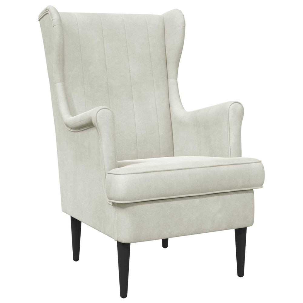 vidaXL Πολυθρόνα Κρεμ Βελούδο